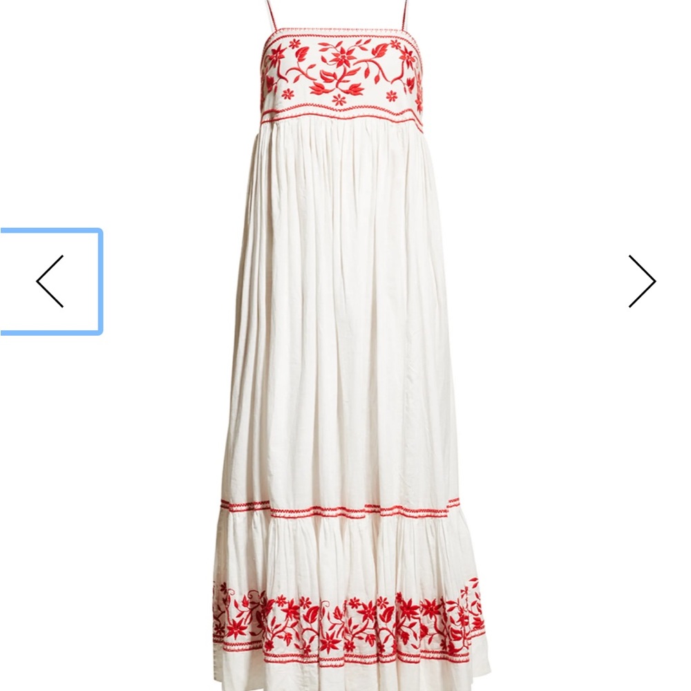 The Dainty Embroidered Empire Waist Midi Dress
